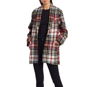 DEREK LAM 10 CROSBY Plaid Cocoon Coat